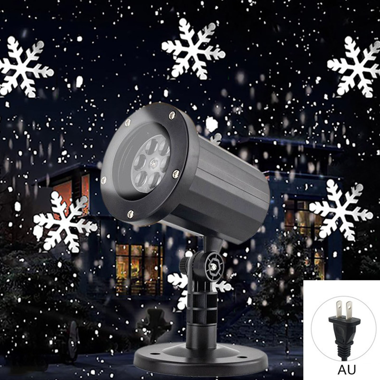 Holloyiver Christmas Snowflake Projector Lights Outdoor, Led Snowfall Show Lights Waterproof Landscape Decorative Xmas Holiday Party Garden Patio Indoor Home Decoration Show